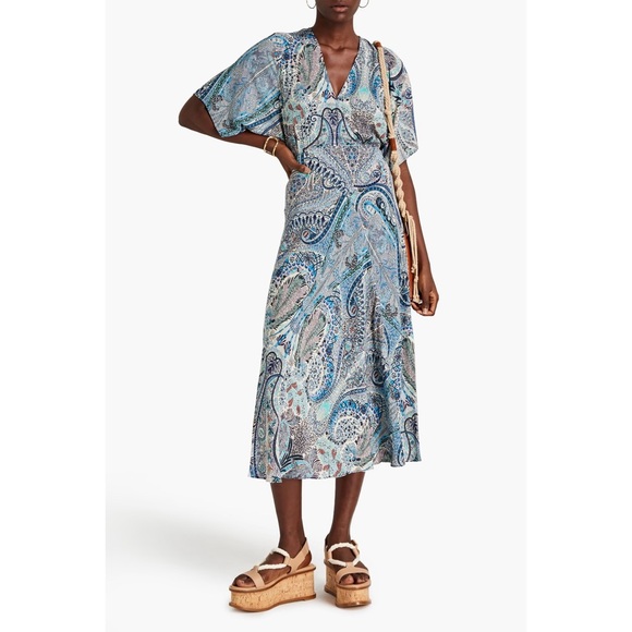 ba&sh Dresses & Skirts - ba&sh Blue Paisley Midi Dress